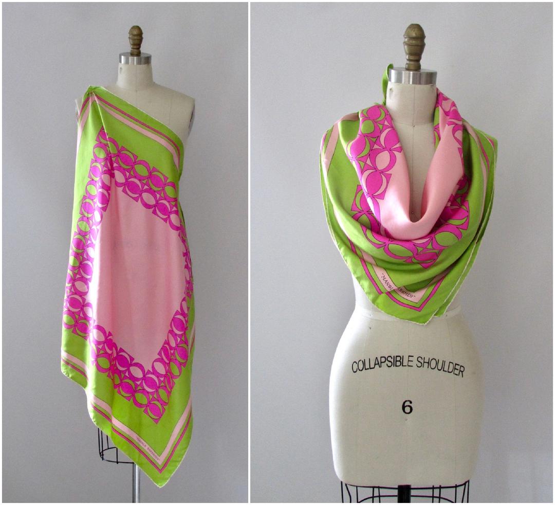 Emilio Pucci Vintage Mod Silk Twill Scarf