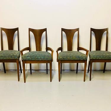 Mid Century Modern Broyhill Sculptra Set of Two Captain Dining Chairs, MCM Arm Chairs, Broyhill Dining Chair Set, Vintage Set of Arm Chairs 