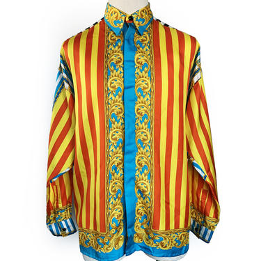 VINTAGE 1990s GIANNI VERSACE 100% SILK SHIRT