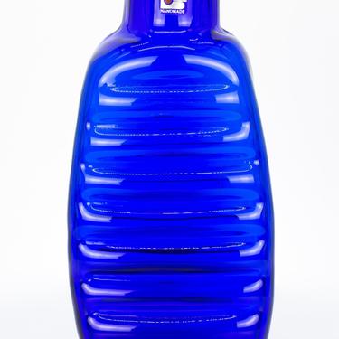 Blenko Glass Company Mid Century Blue Glass Vase - mcm 