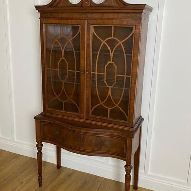 NEW - Vintage Hutch with Glass Doors, Fretwork, Antique China Cabinet 