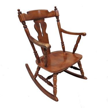 Wooden Rocking Chair | Vintage Tell Furniture City Maple Rocker 
