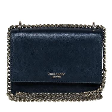 Kate Spade - Navy Textured Leather Adjustable Chain Strap Mini Bag