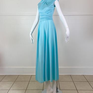 70’s Ice blue maxi dress 