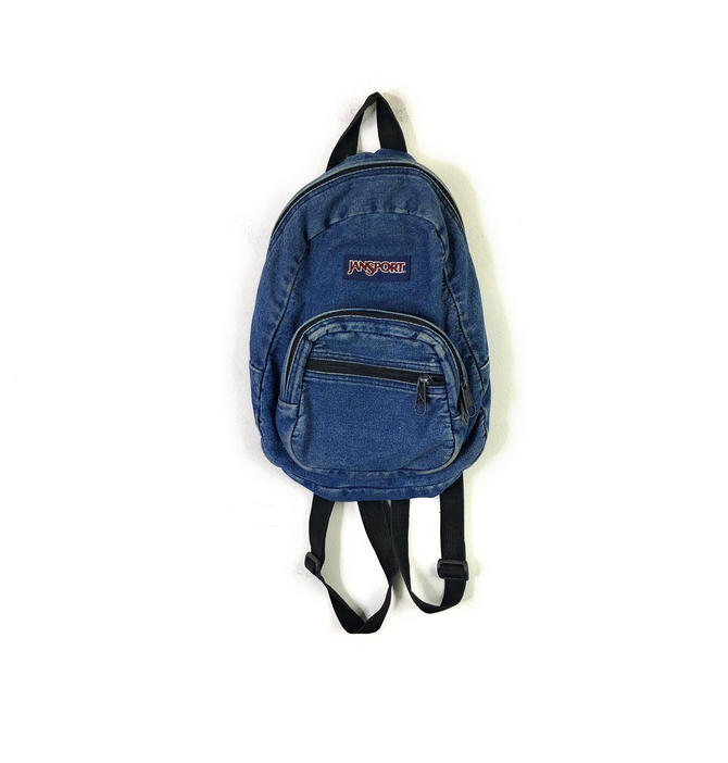 Jansport, Bags, Vintage Denim Jean Jansport Mini Backpack Distrressed And  Faded 9s Vibes