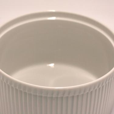 vintage Apilco white porcelain souffle dish/made in France 