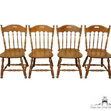 Set of 4 ETHAN ALLEN Heirloom Nutmeg Maple Spindle Back Dining Side Chairs 10-6002 