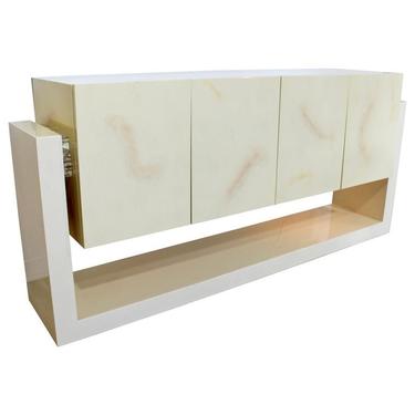 Mid Century Modern Karl Springer Style Lucite & Lacquer Sideboard Credenza 1970s 