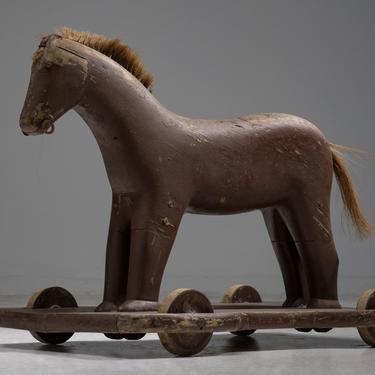 Handmade Wooden Horse Pull Toy