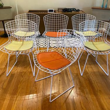 Set of 6 Authentic Knoll Harry Bertoia Side Chairs with Original Pad Midcentury Modern 