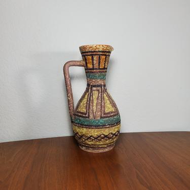 Large Italian Fat Lava Pottery Vase 