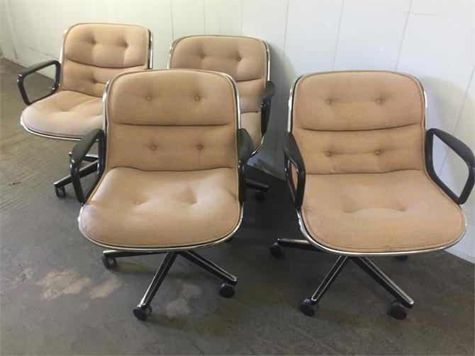 Set Four 4 Vintage Herman Miller Pollock Arm Swivel Desk Chairs