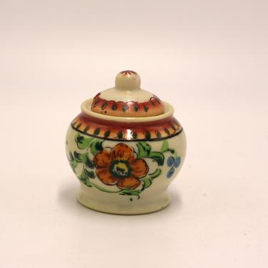 vintage hand painted porcelain mustard jar/made in japan 