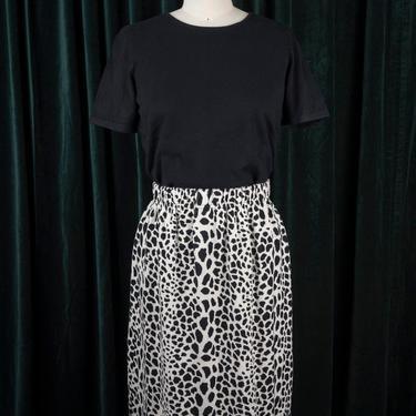 Vintage Delta Burke Animal Print Knit Elastic Waist Skirt 