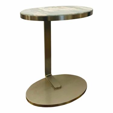 Caracole Modern Green Marble High Tide Side Table