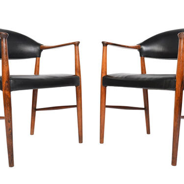 Pair of Danish Modern Kurt Olsen Model 223 Rosewood Armchairs 