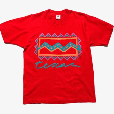 Vintage 1980s/1990s TEXAS T-Shirt ~ size M ~ Fruit of the Loom / Single Stitch ~ Tourist / Souvenir Tee ~ Southwestern 