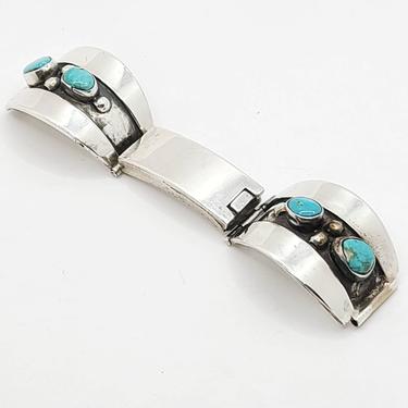 Turquoise Watch Tips - Sterling Silver Watch Band - Silver Turquoise Watch Ends - Navajo - Smartwatch Band - Slide Clasp - Gift for Him 