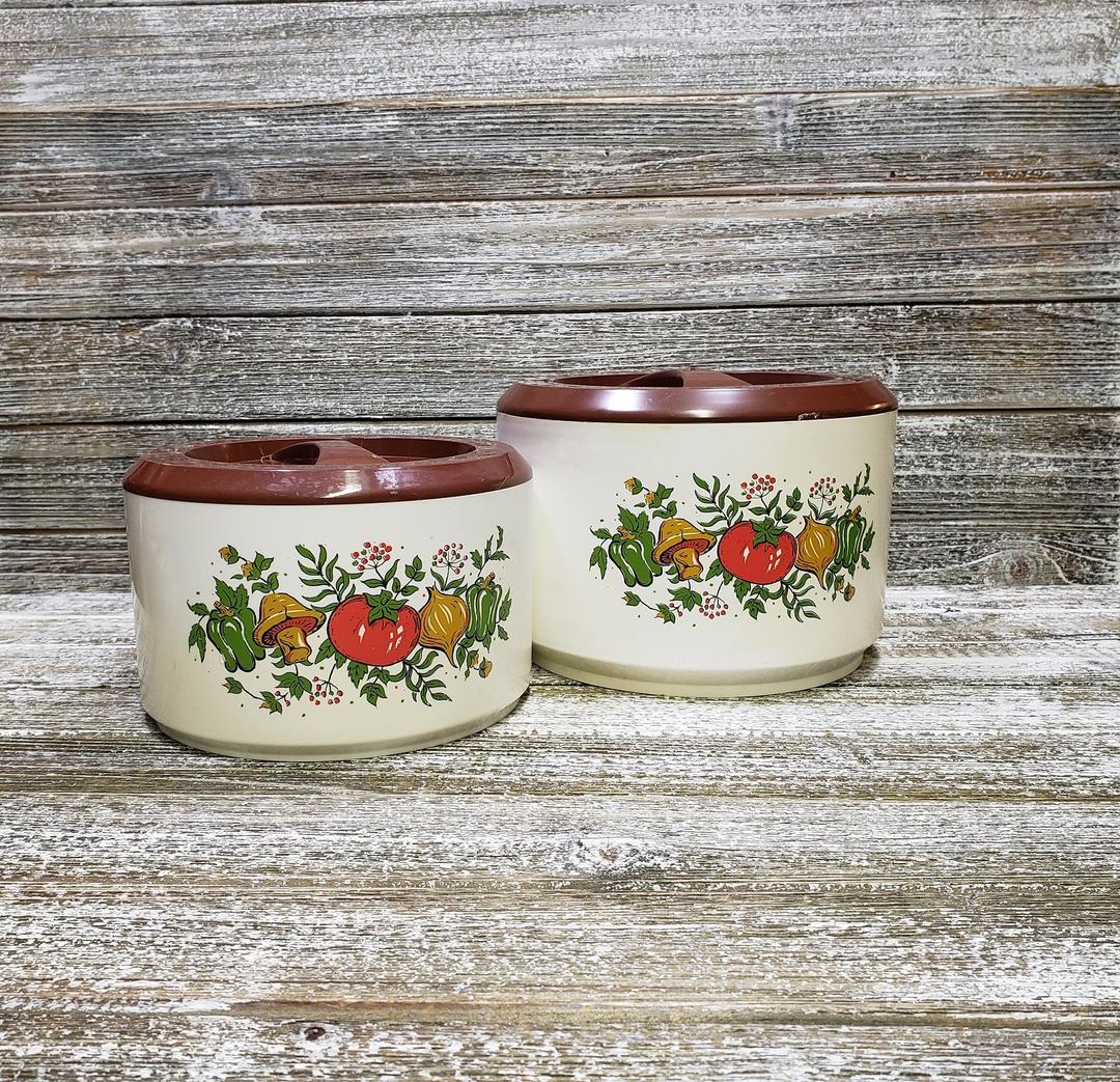 Vintage 1970s Kitchen Canisters, Mushroom, Onion, Peppers ...