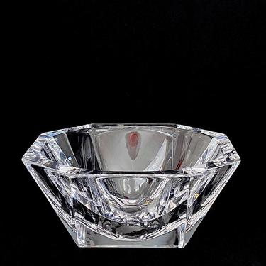 Vintage LARGE Scandinavian Art Glass Orrefors ODYSSEY Crystal Bowl Lars Hellsten Swedish Design #4700 Sweden 