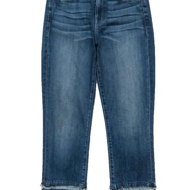 Parker Smith - Medium Wash Slim Leg Crop Jeans w/ Fringe Sz 25