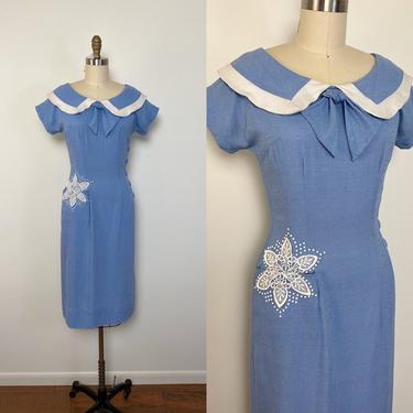 Vintage 1950s Dress 50s Toni Todd Rayon Wiggle Dress 