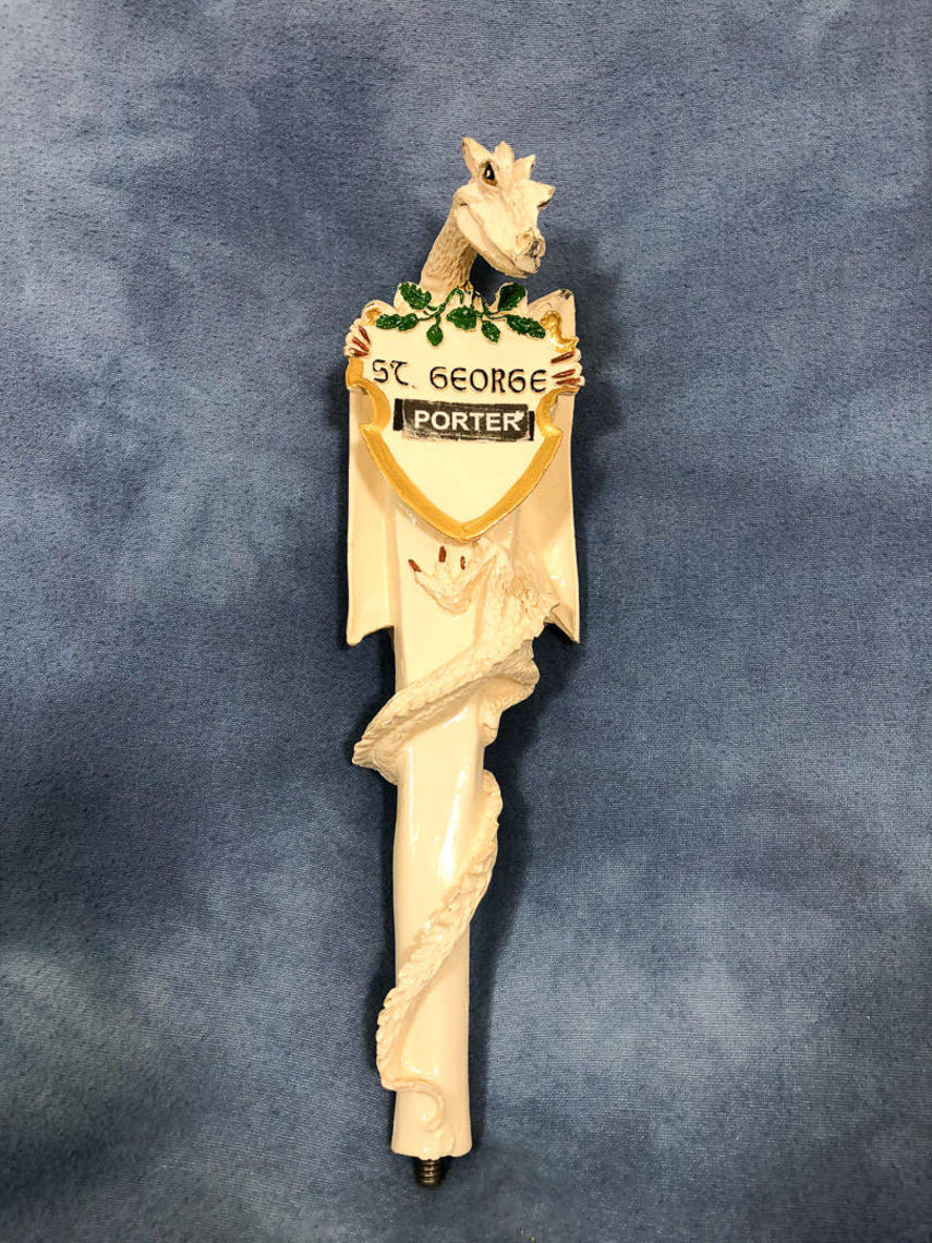 Vintage St Porter White Figural Dragon Tap Handle, Craft