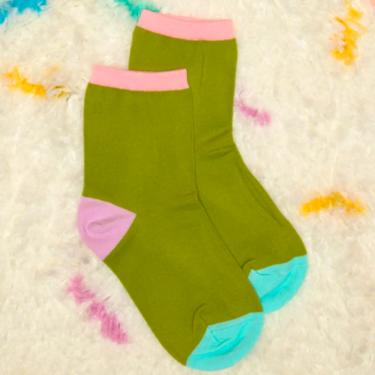 Tiny Deer Studio Color Blocked Socks - AVOCADO