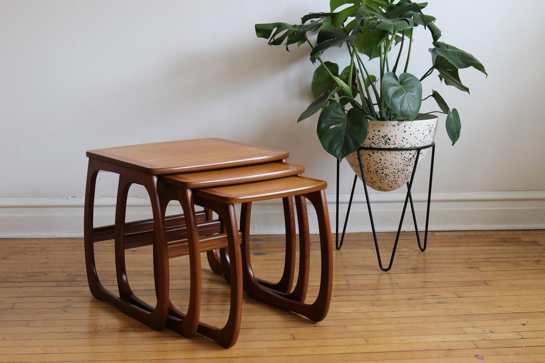 Mid Century Danish Modern Nathan Nesting Tables Spaced Out Studio