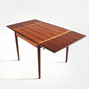 Poul Hundevad Danish Modern Brazilian Rosewood Flip-Top Card, Game, or Breakfast Table  - Denmark 1960's 