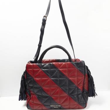 SONIA RYKIEL Quilted Stripe Tassel Handbag