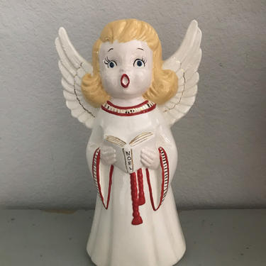 Vintage Large Ceramic Singing Christmas Angel 