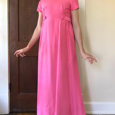 60s Emma Domb bright pink formal dress 
