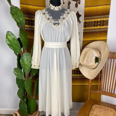 Vintage 1970s “Gunne Sax” Style Prairie Dress / Wedding Gown 