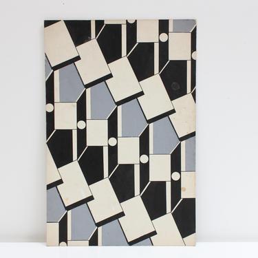 1949 Mid Century Modern Abstract Painting Hand Drawn Geometric | 330 ...