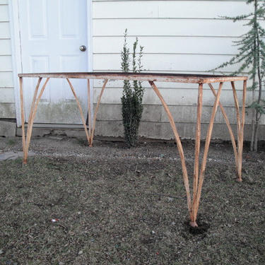 Vintage industrial iron table base 