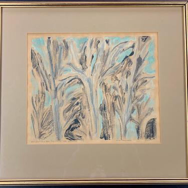 B. Fitzsimmons "In Winter's For the Woods Are Strange" Original Modernist Abstract Print 