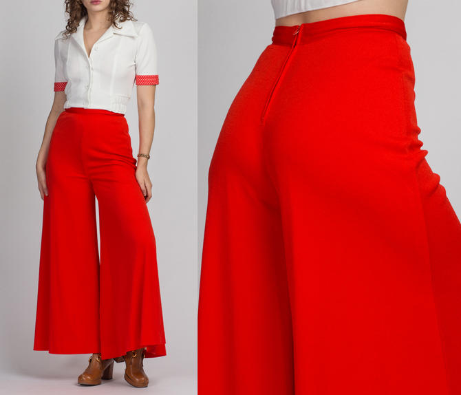 Flying Apple Vintage 60s 70s High Waist Sailor Pants