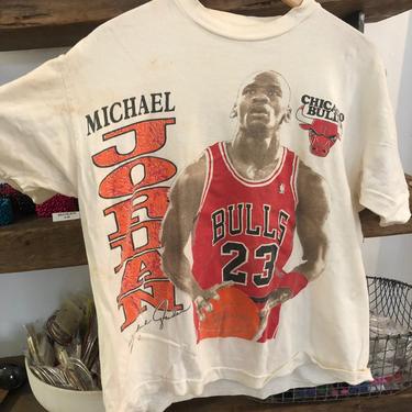 Salem Vintage 1991 NBA Finals Bulls Vs Lakers Michael Jordan and Magic Johnson T-Shirt. Large