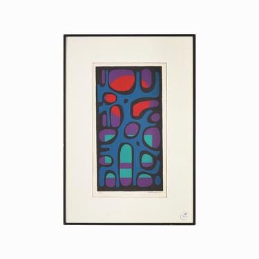 1961 Abstract Serigraph on Paper Geometric Mid Century Modern 