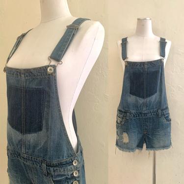 vintage 90's denim overalls // jean jumper 
