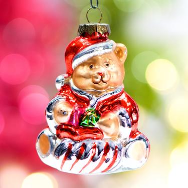 VINTAGE: Mercury Glass Bear Ornaments - Blown Figural Glass Ornament - Christmas - Holiday - SKU 30-408-00017140 