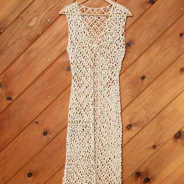 1970s Crochet Maxi Vest