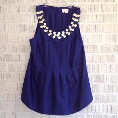Kate Spade MH Size M Indigo Silk Blend Top