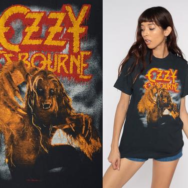 Vintage Ozzy Osborne Shirt 1983 Band T Shirt Bark At The Moon Tour Metal 80s Concert Tee Shirt Rock TShirt Vintage Europe Black Medium 