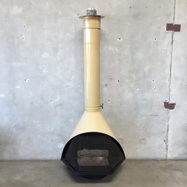 Vintage Mid Century Chartreuse Gas Majestic Fireplace