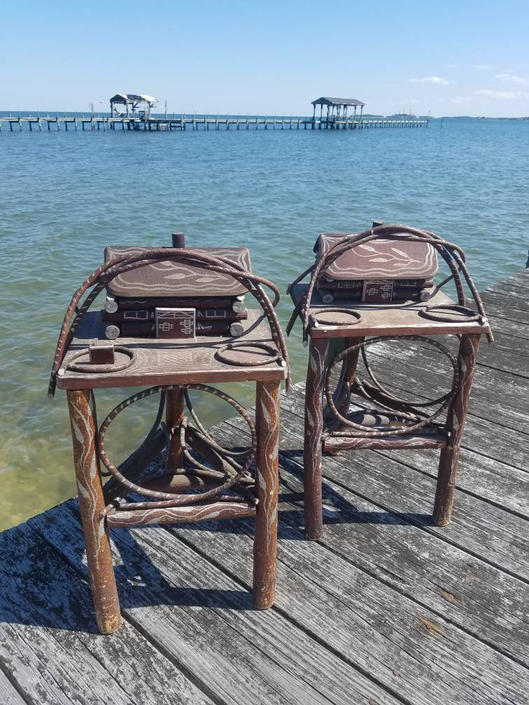 Clearance Collection Vintage Adirondack Twig Smoking Stands Pair