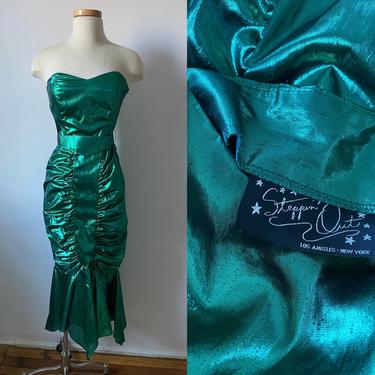 80s Metallic Green Dress 