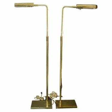 Pair of Brass Koch & Lowy Floor Lamps Mid Century Modern 