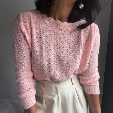 vintage pointelle textured  knit 